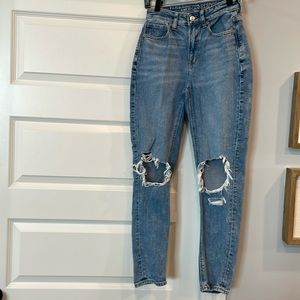 American Eagle light wash jeans.